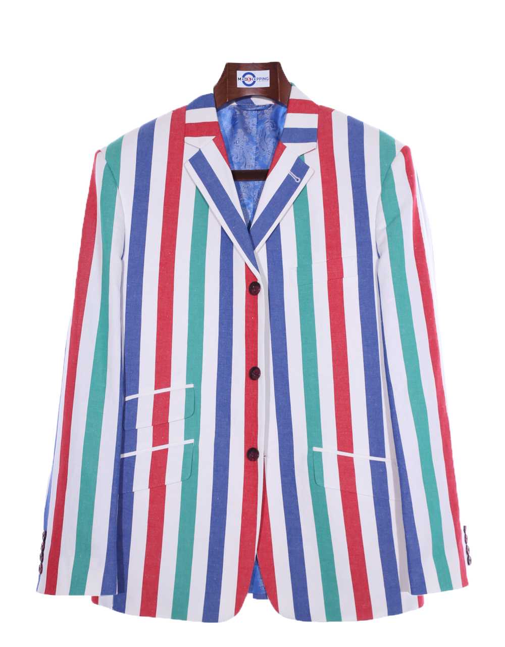 Boating Blazer | Red and Green Striped Blazer Modshopping Clothing