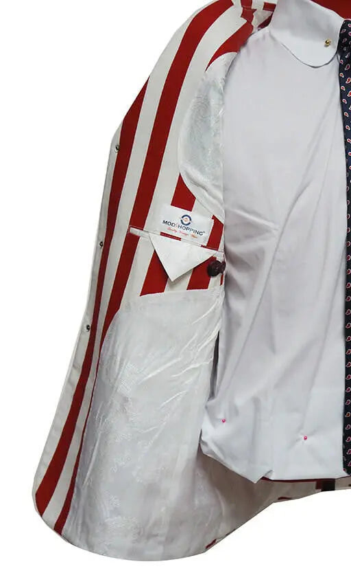 Boating Blazer | Red and White Stripe Jacket Modshopping Clothing
