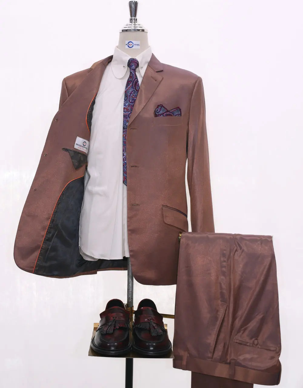 Bronze and Blue Two Tone Suit - Modshopping – Modshopping Clothing