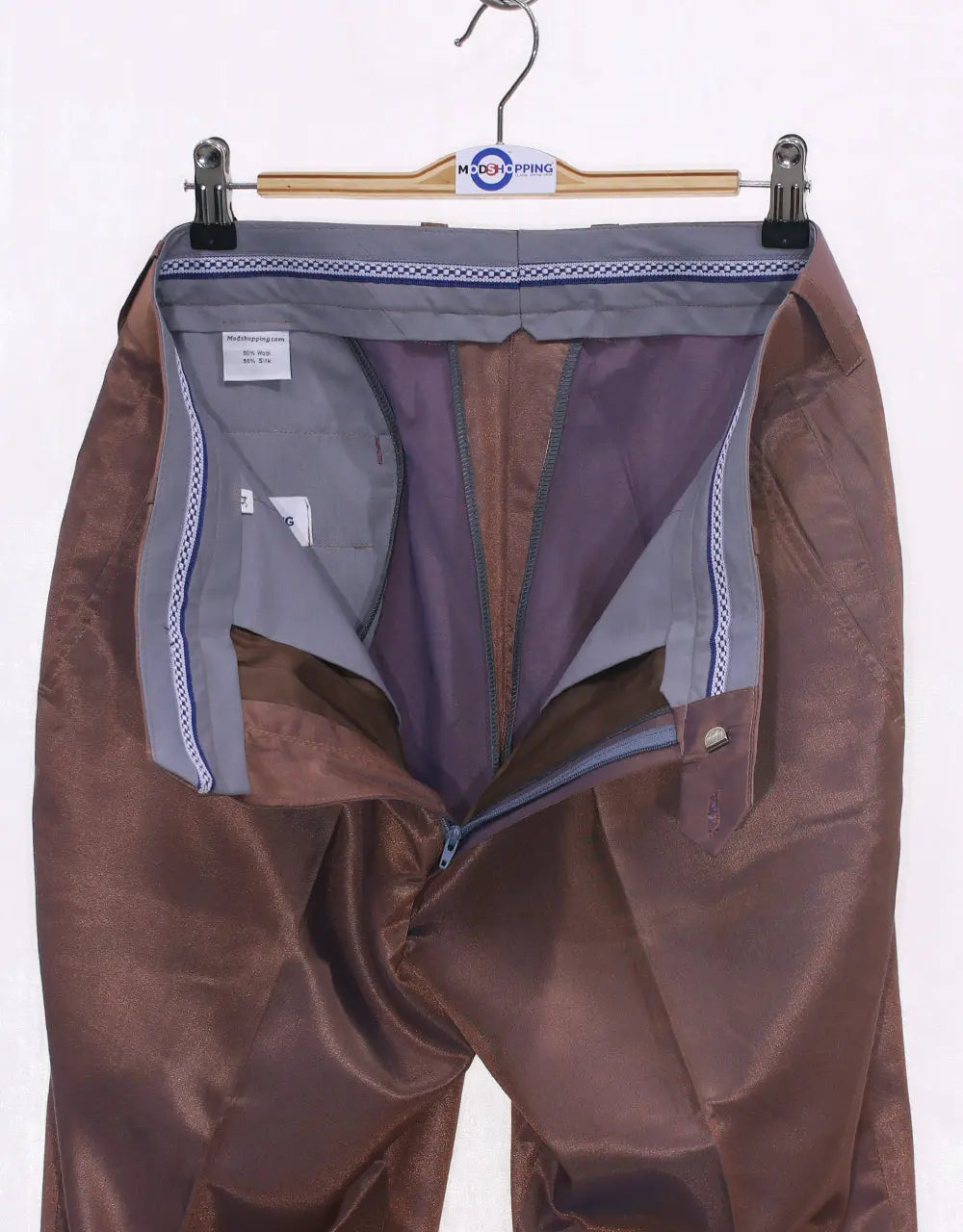 Bronze and Blue Two Tone Trouser Modshopping Clothing