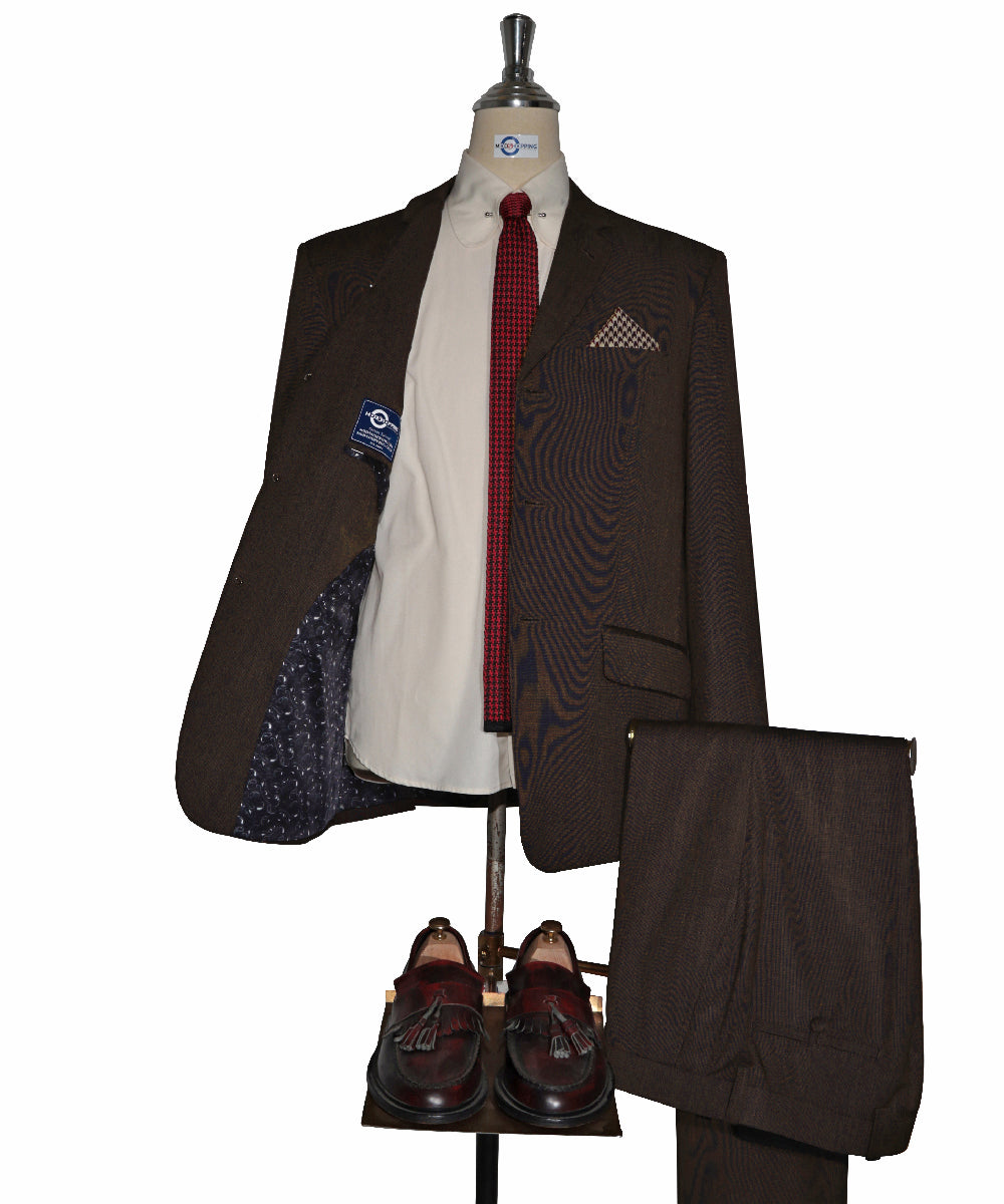 Brown Birdseye Suit lining