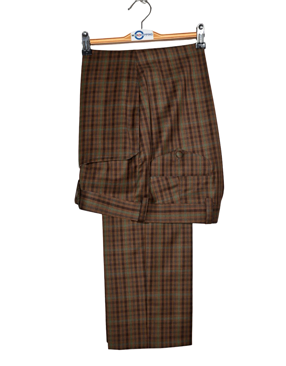 This Suit Only - Brown Gingham Check Suit Jacket Size 38 Regular Waist 32" Inside leg 32"