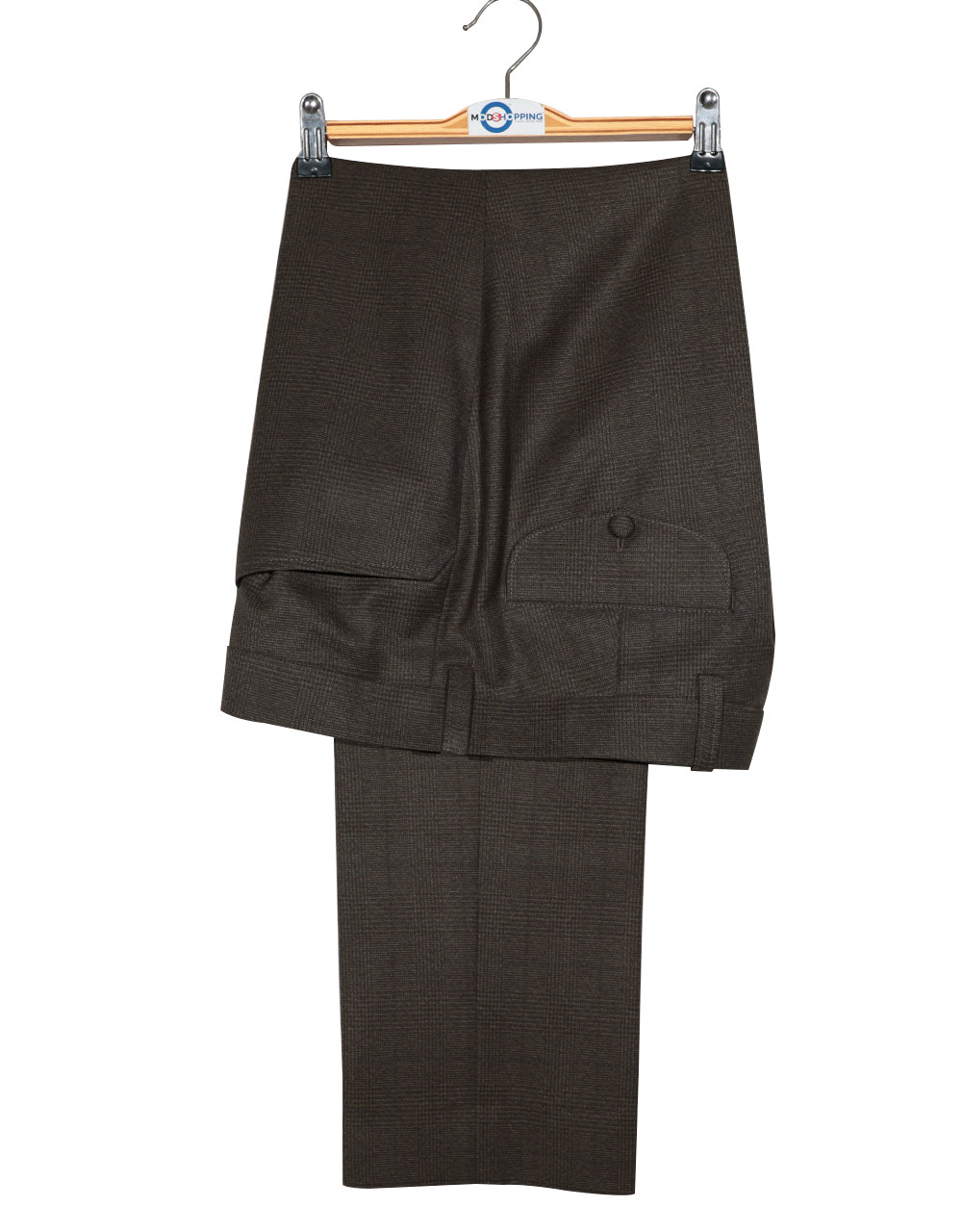 Brown Glen Plaid Check Suit Trouser Side