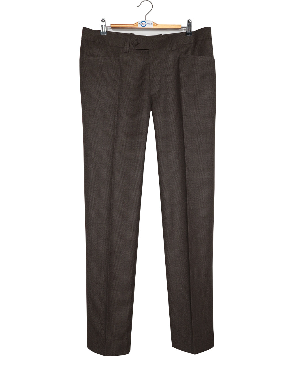 Brown Glen Plaid Check Suit Trouser Front Side