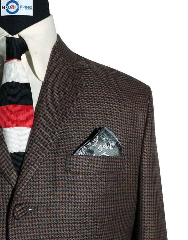 Mod Blazer - Brown and Black Houndstooth Blazer