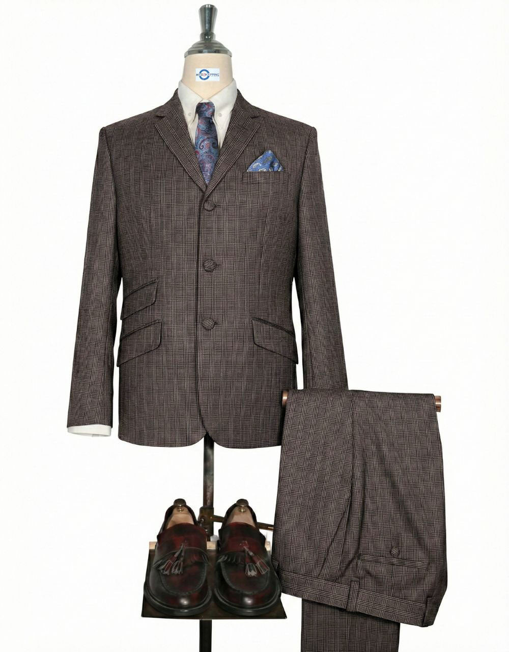 Brown Small Glen Plaid Check Suit – Classic Tailored Style
