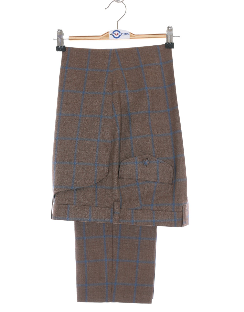 This Suit Only - Brown and Blue Windowpane Check Suit Chest 40 Regular Waist 34" Inside leg 32"