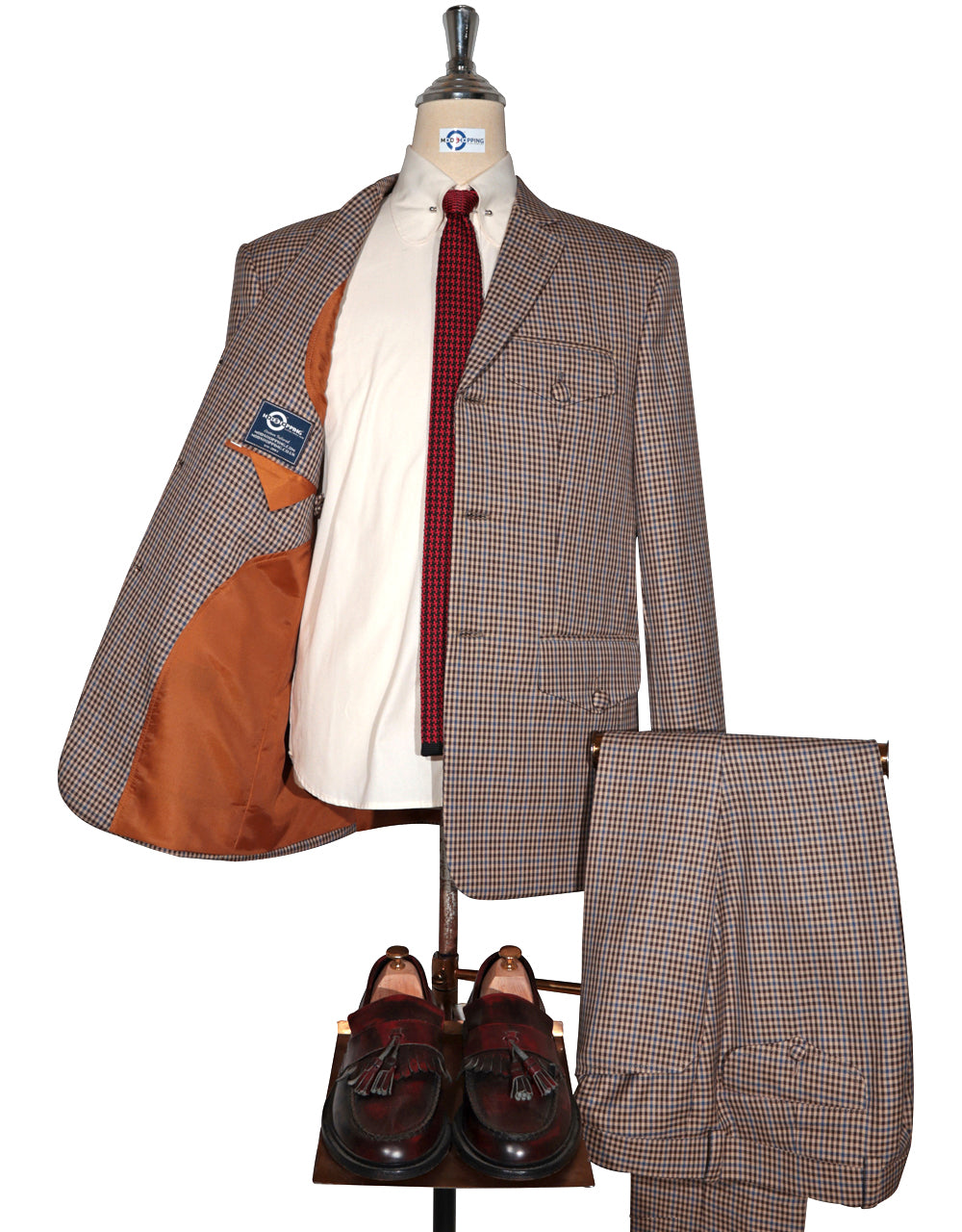 Mod Suit - Vintage Style Brown Goldhawk Suit