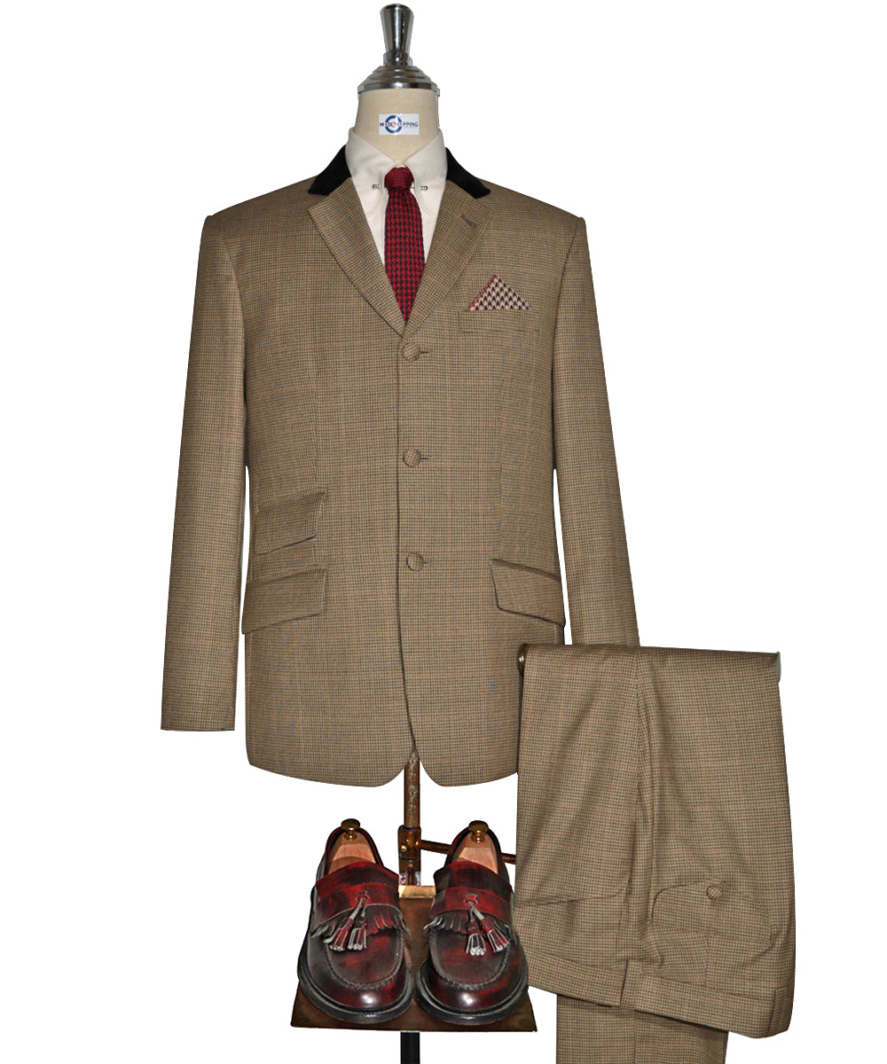 Brown Houndstooth Check Suit