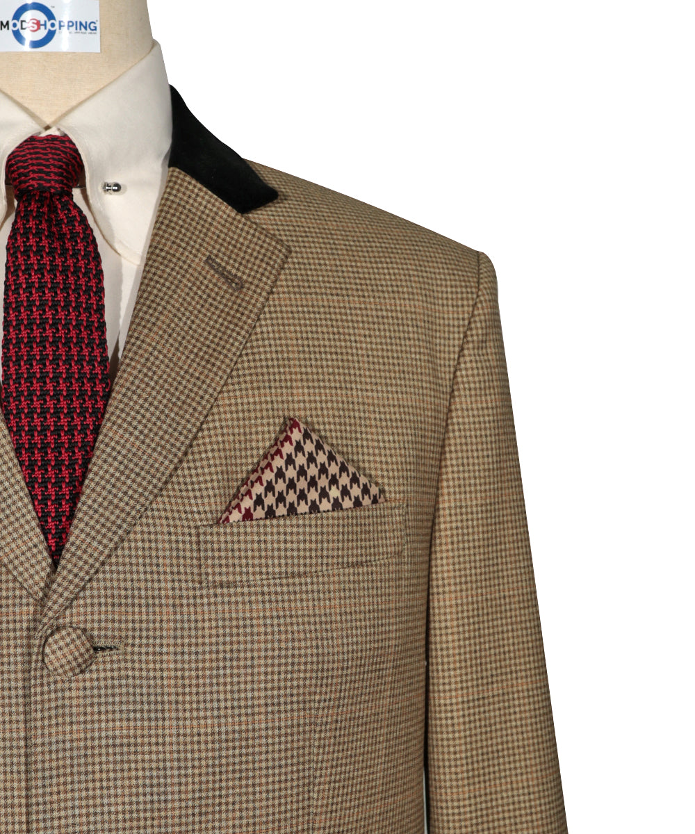 Brown Houndstooth Check Suit