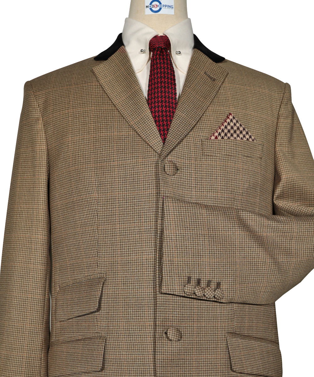 Brown Houndstooth Check Suit
