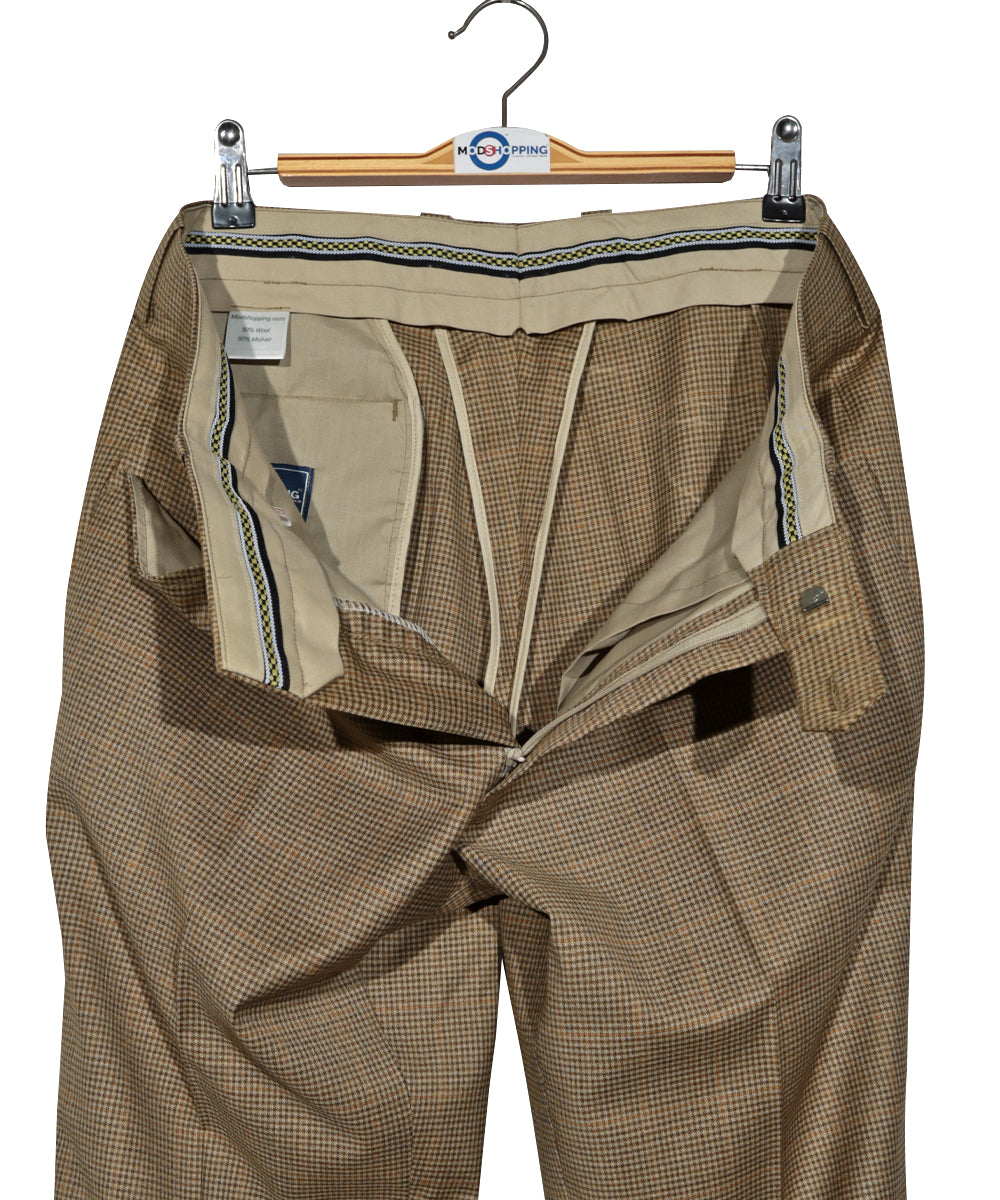 Brown Houndstooth Check Suit