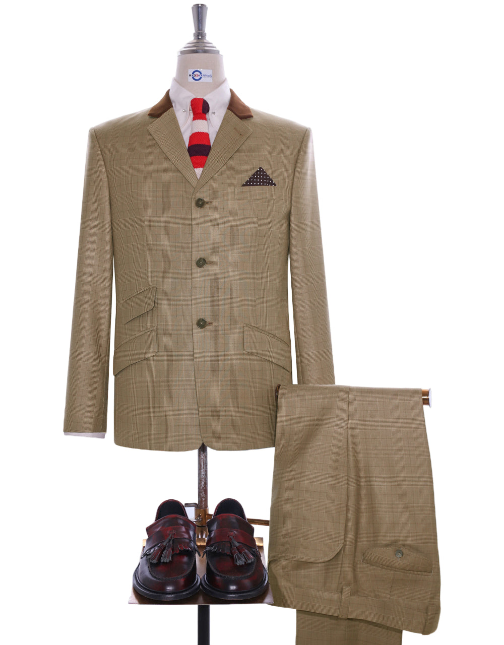 Brown Prince of Wales Check Suit 