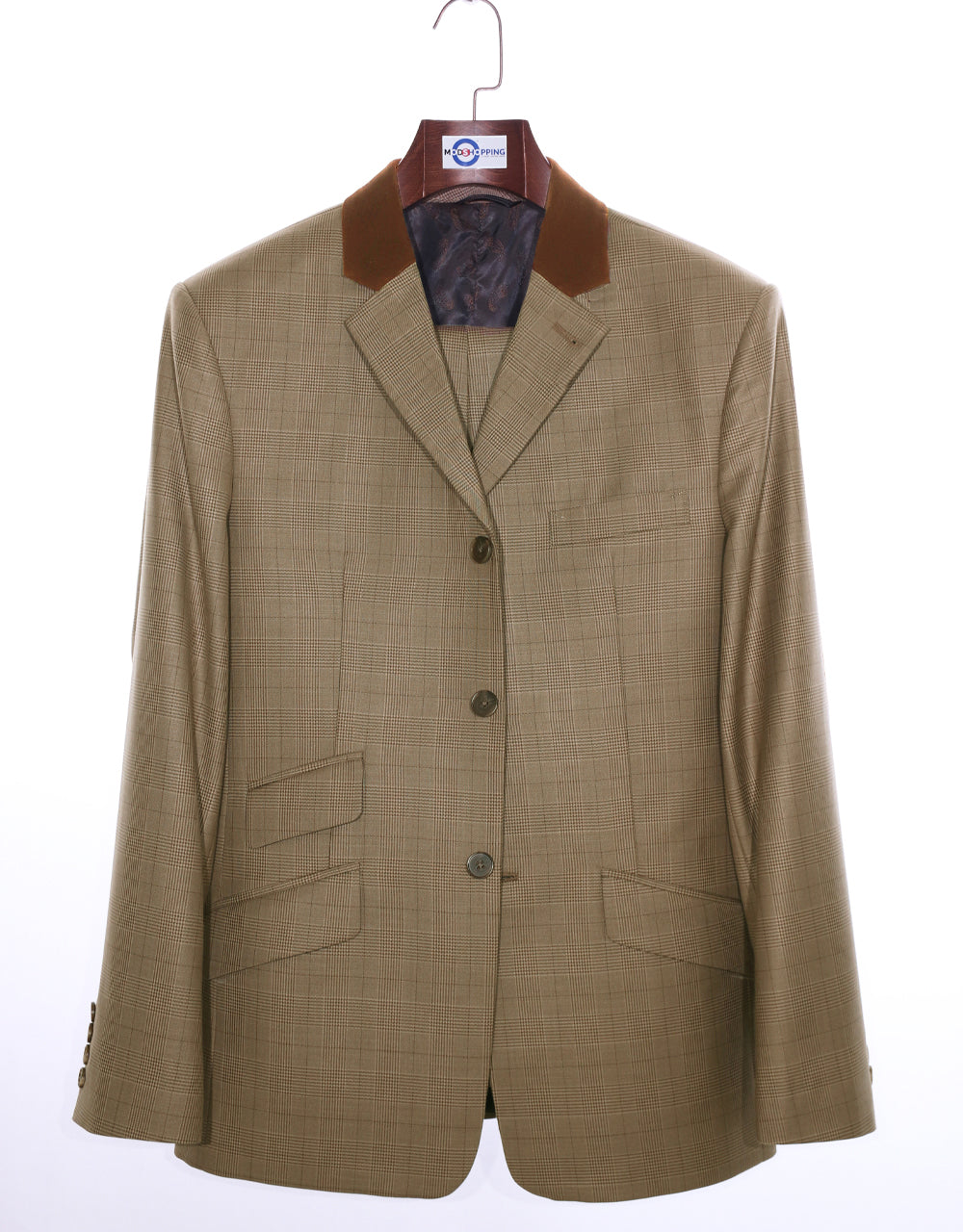 Brown Prince of Wales Check Suit 