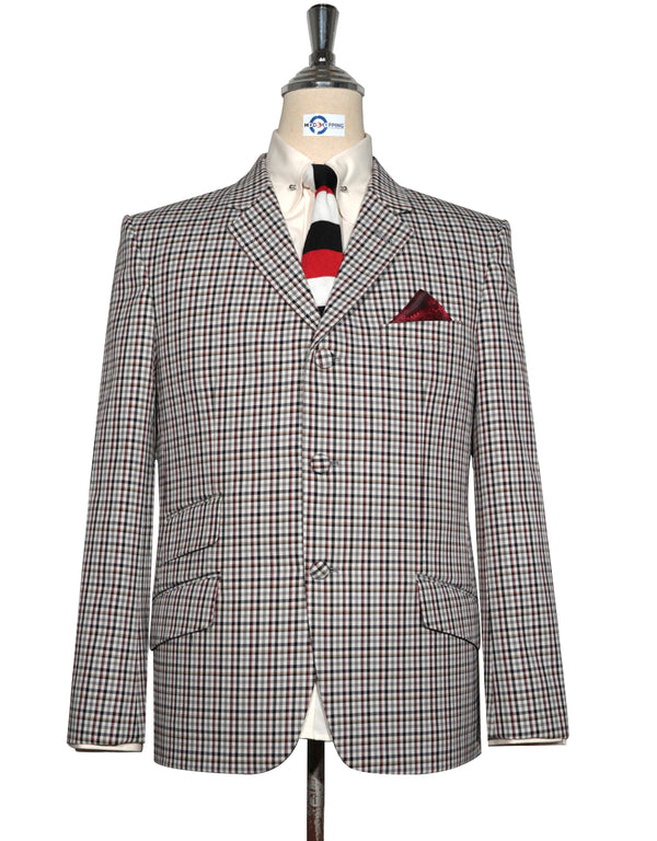 Mod Blazer - Multi Color Gingham Check Blazer