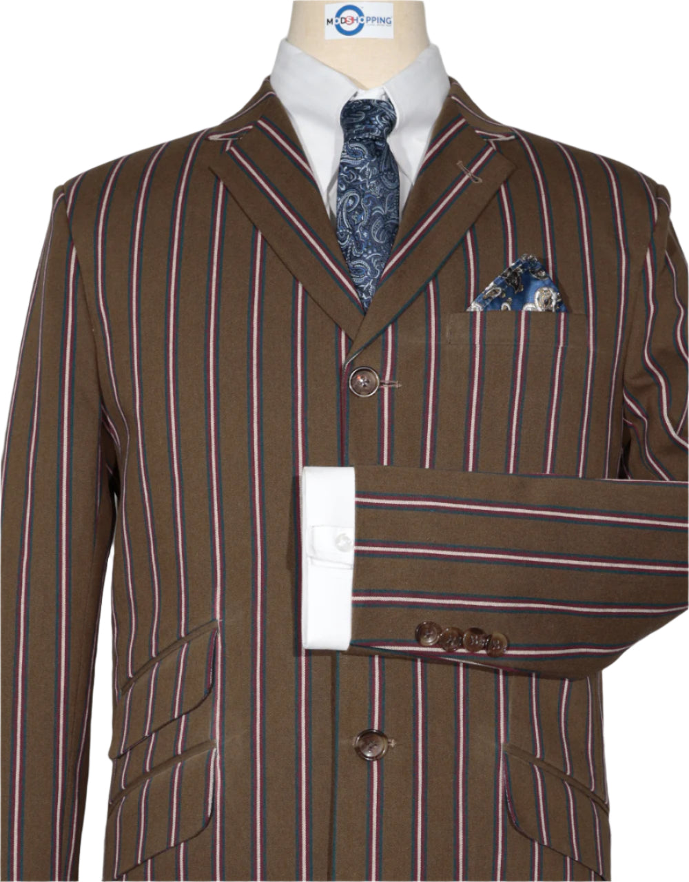 This Blazer Only - Brown and White Striped Blazer