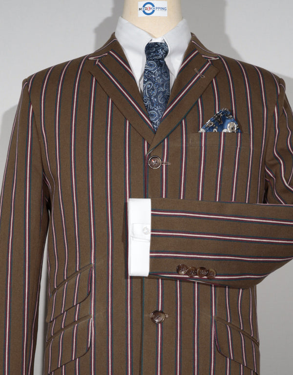 Boating Blazer - Brown and White Striped Blazer