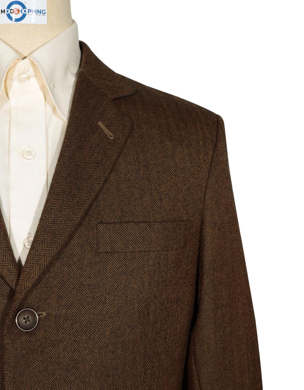 Brown Herringbone Tweed Jacket 