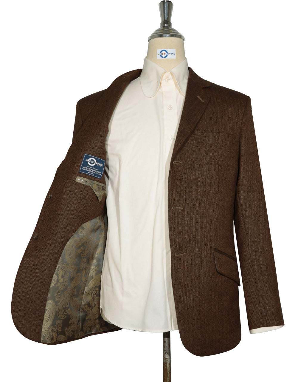 Brown Herringbone Tweed Jacket 