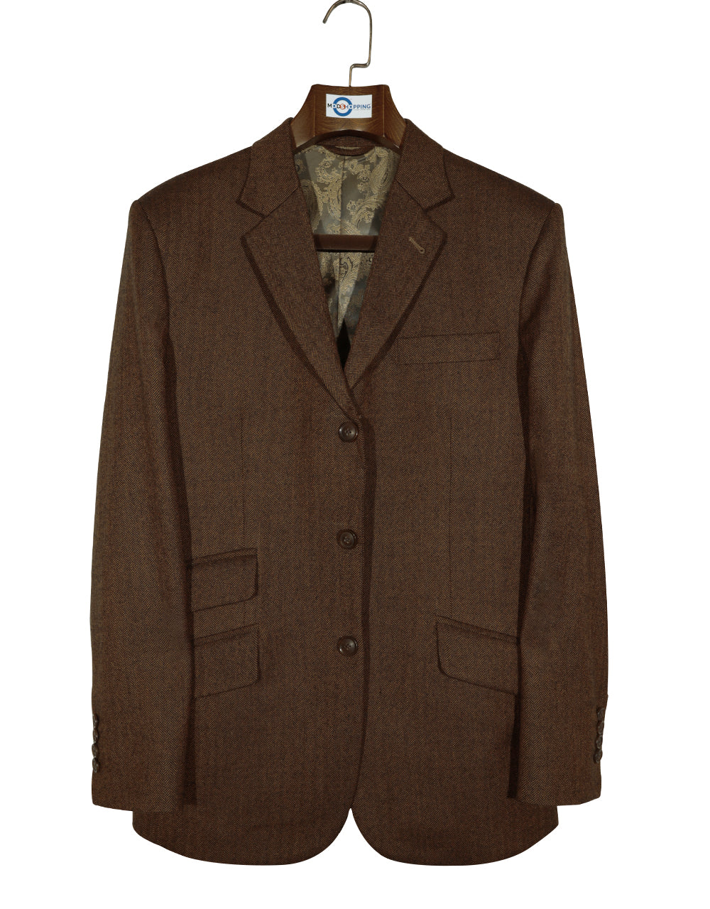 Brown Herringbone Tweed Jacket 
