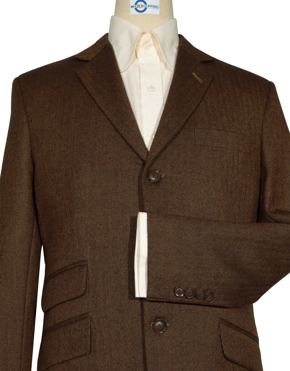 Brown Herringbone Tweed Jacket 