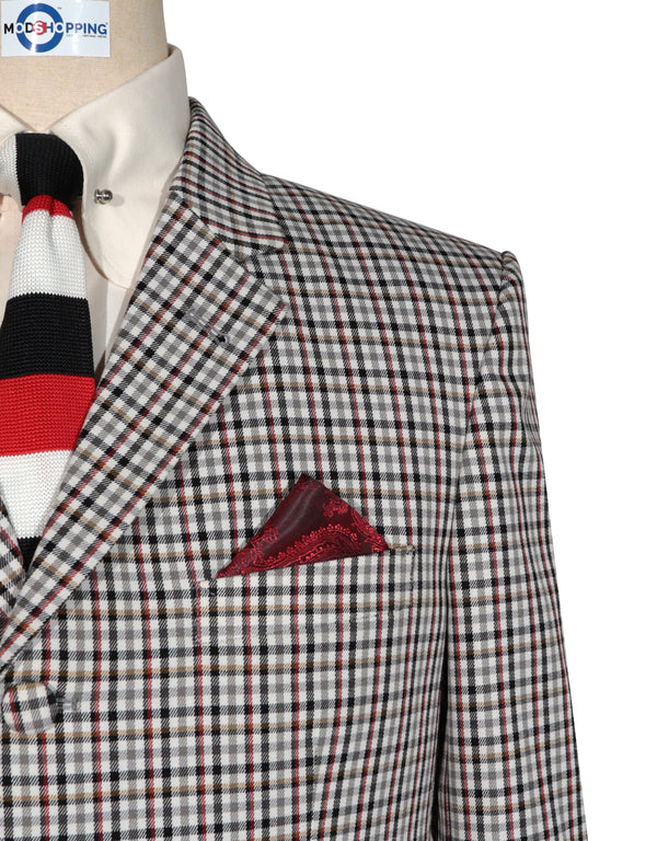 Mod Blazer - Multi Color Gingham Check Blazer