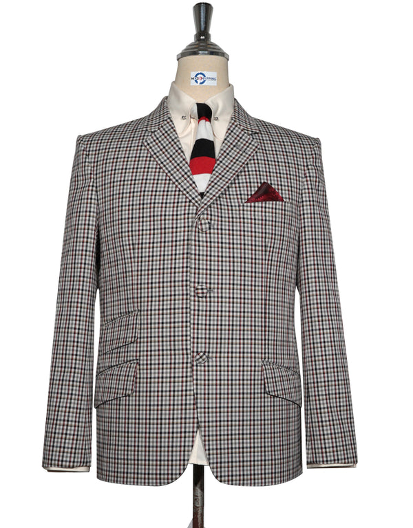 Mod Blazer - Multi Color Gingham Check Blazer