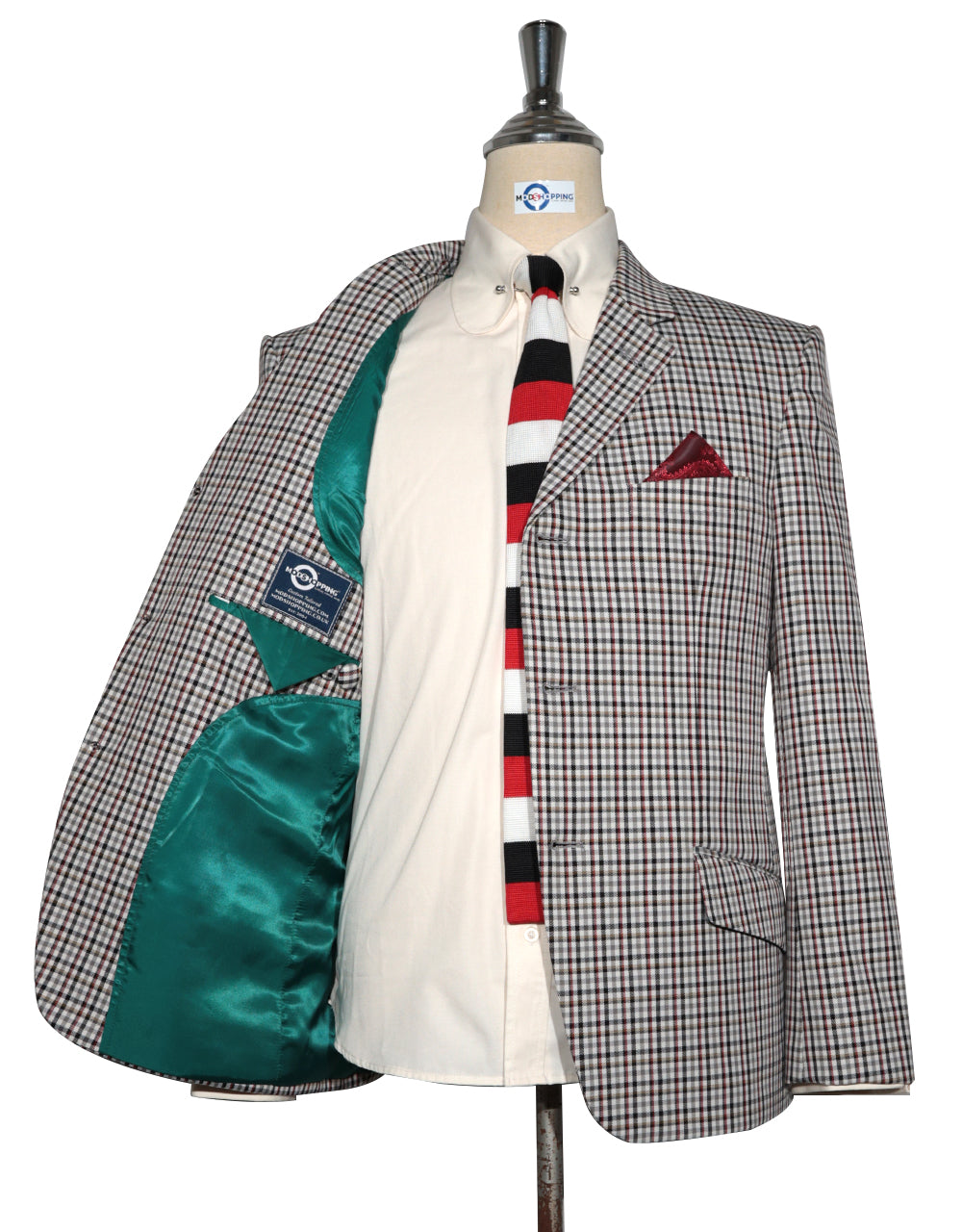 This Jacket Only - Multi Color Gingham Check Blazer 38R