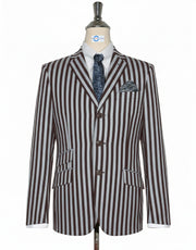 Brown and White Stripe Boating Blazer 