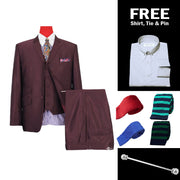Burgundy Tonic 3 Piece Suit Packet 