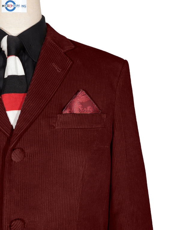 Corduroy Jacket - Burgundy Corduroy Jacket