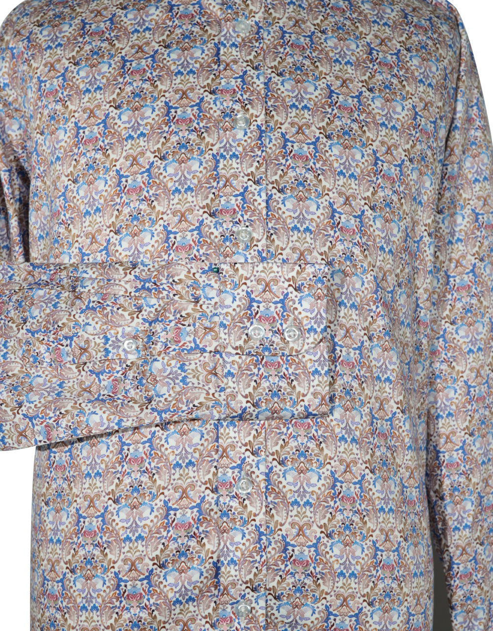 Paisley Shirt - Brown and Blue Floral Shirt