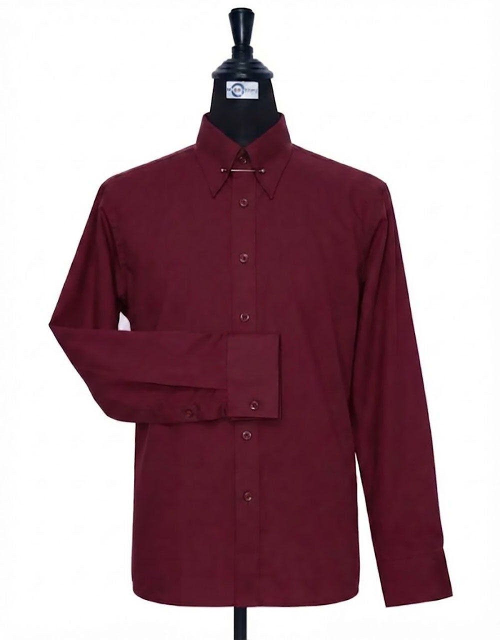Burgundy Pin Collar Shirt