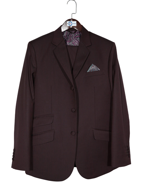 Burgundy and Black Two Tone Suit