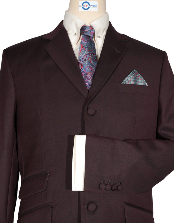 Burgundy and Black Two Tone Suit