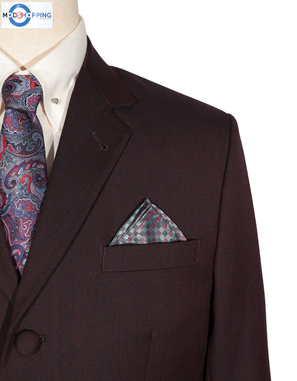 Burgundy and Black Two Tone Suit