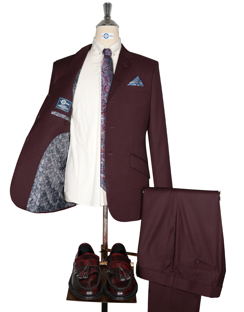 Burgundy Birdseye Suit