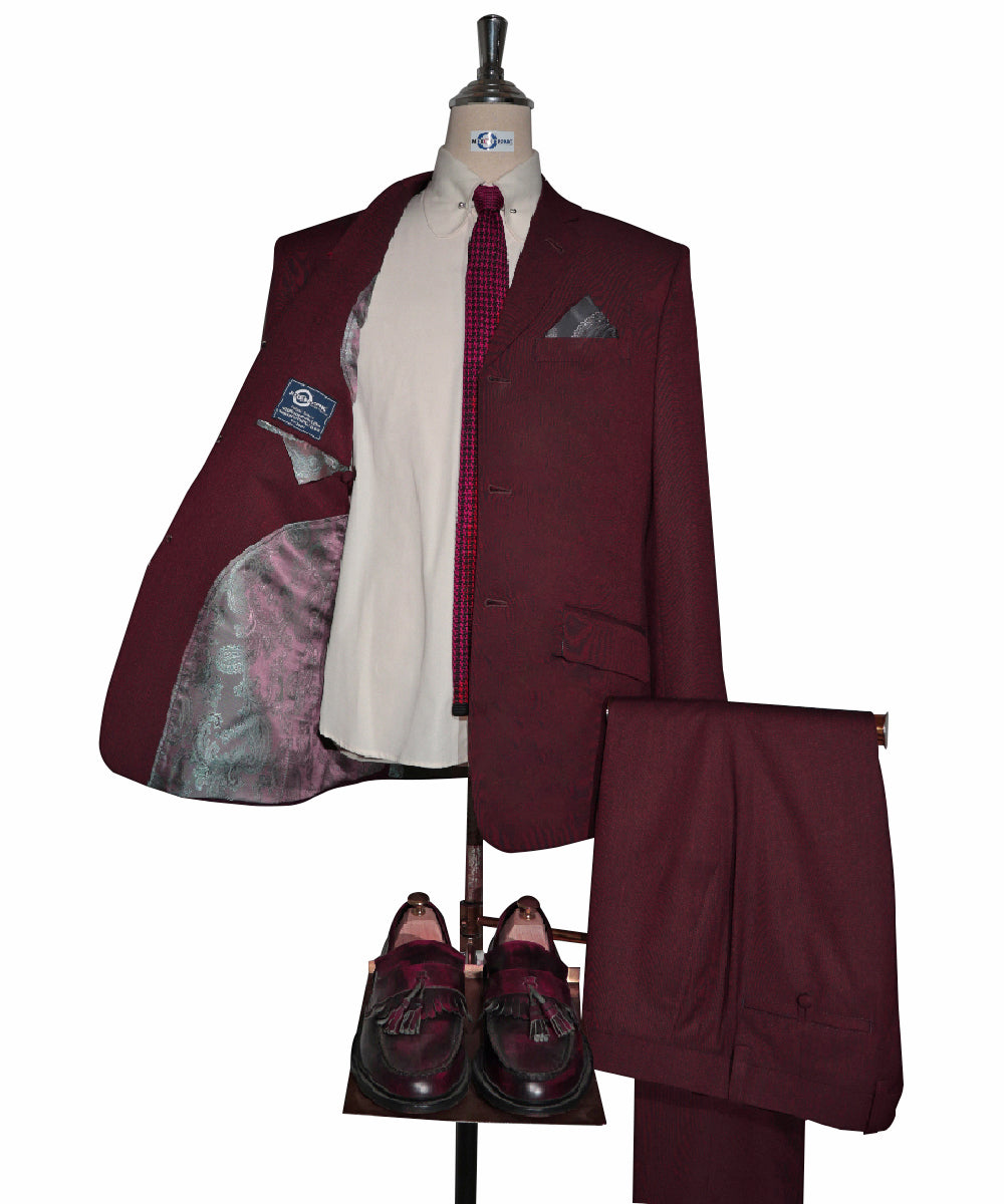 Burdundy Birdseye Suit Lining