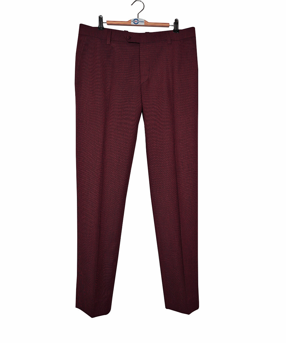 Burdundy Birdseye Suit Trouser2