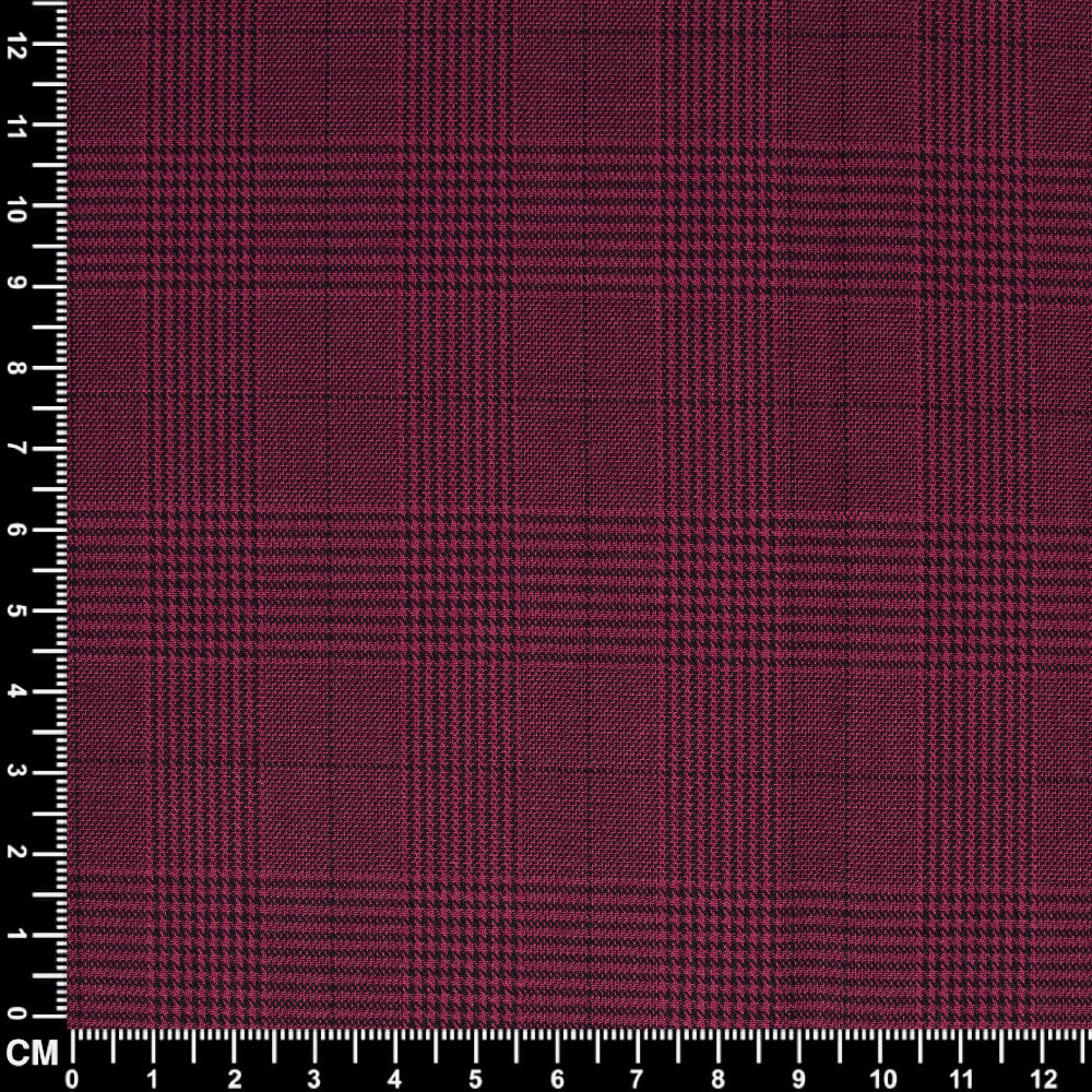 Burgundy Prince Of Wales Check Fabric