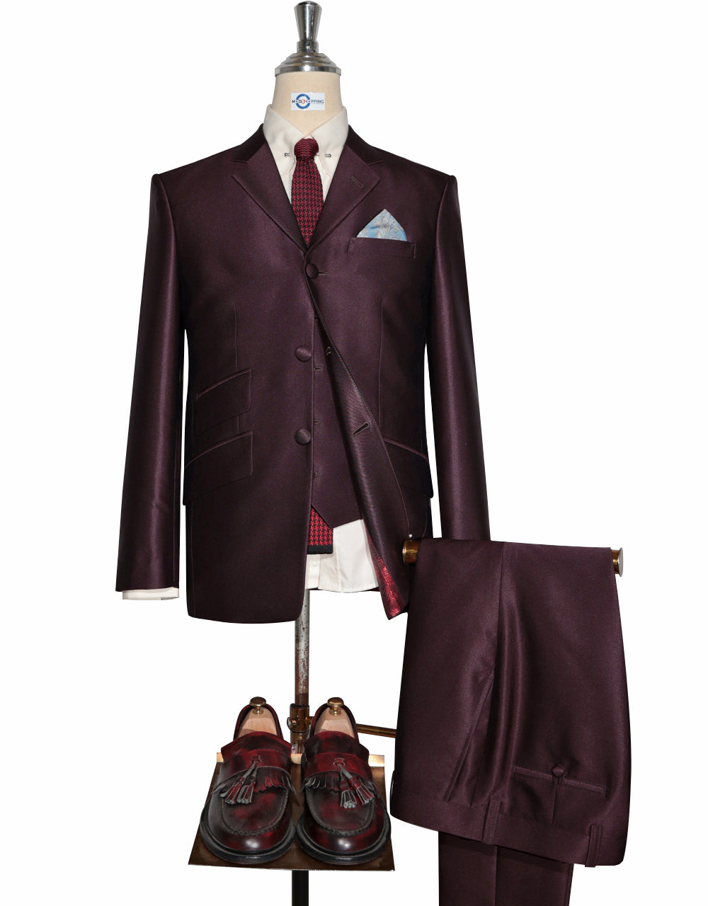 3 Piece Suit | Burgundy Tonic 3 Piece Suit