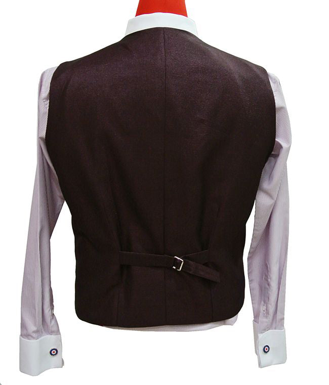Burgundy Tonic 3 Piece Suit Back Waist Coat