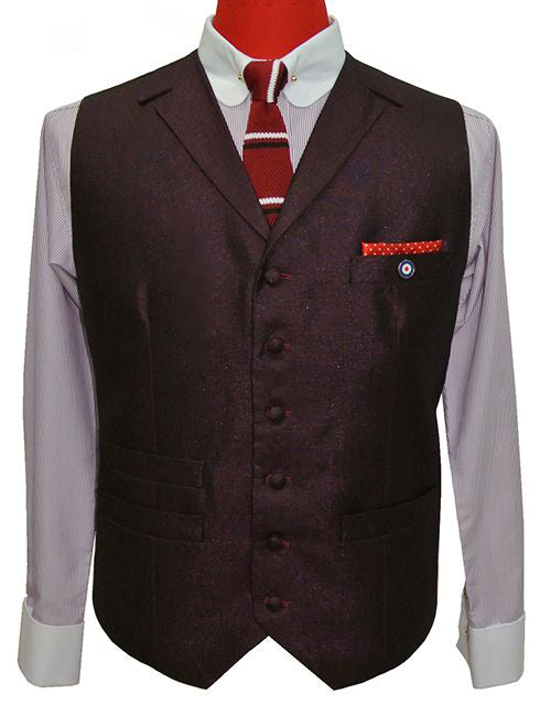 Burgundy Tonic 3 Piece Suit Front Waist Coat