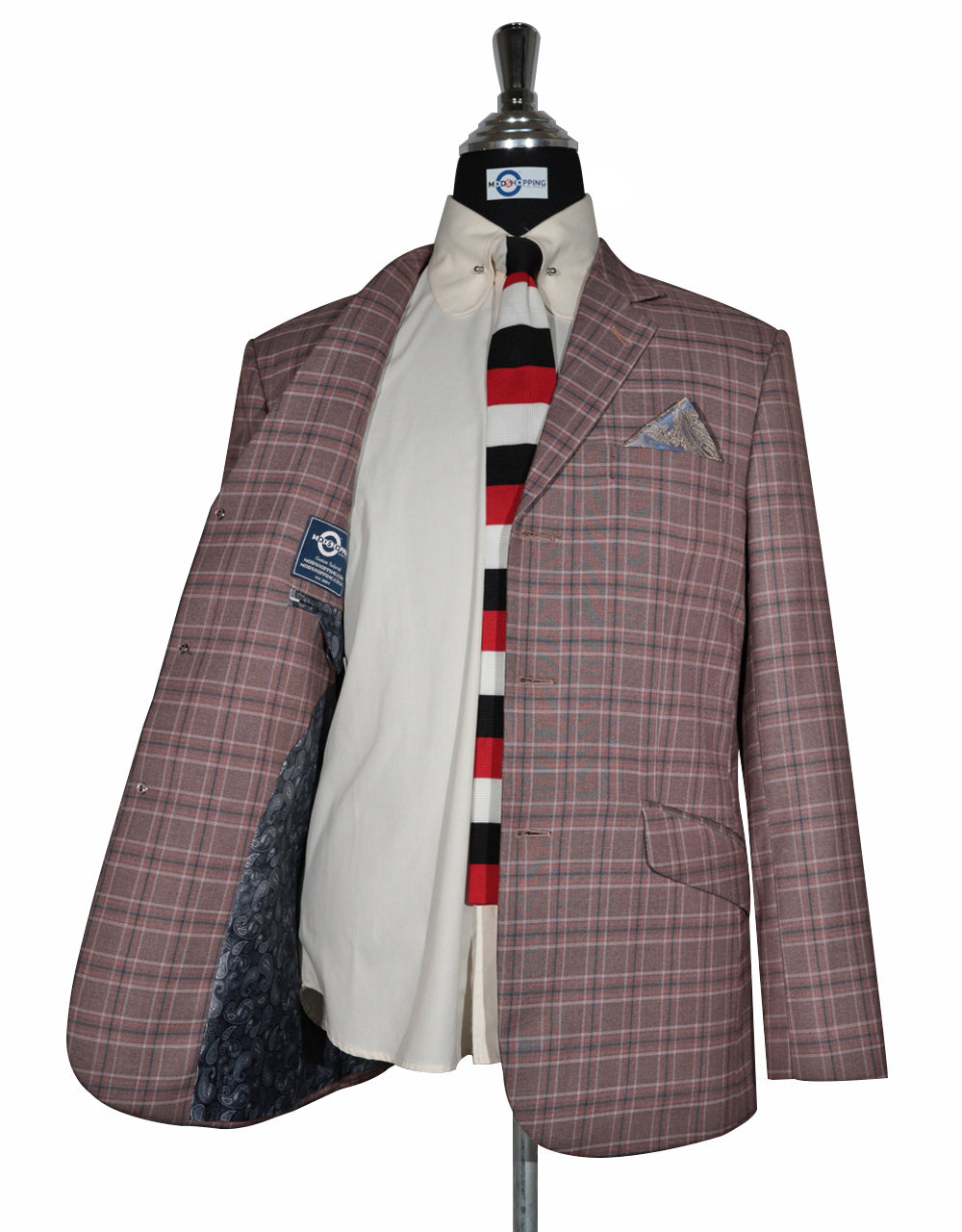 Burnt Brick Prince of Wales Check Jacket 