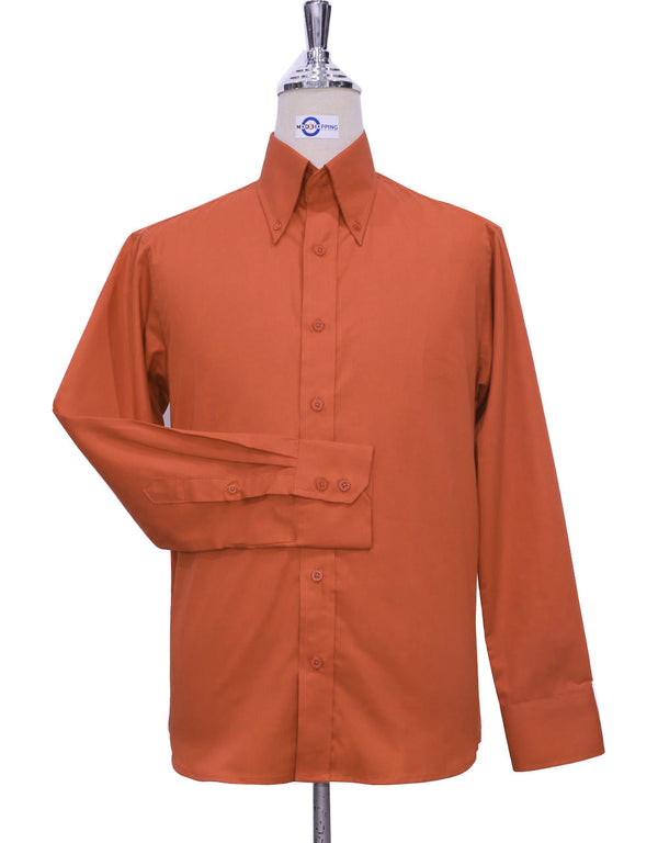 Button Down Shirt - Burnt Brick Shirt