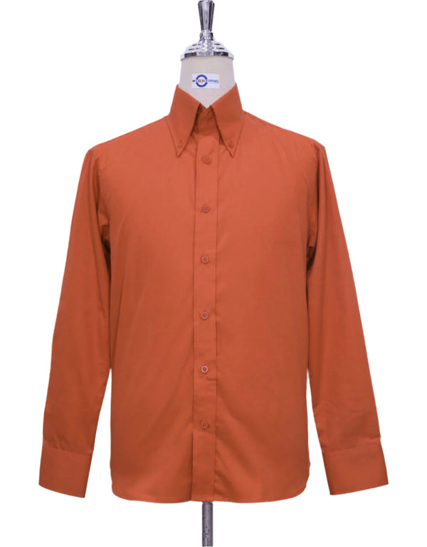 Button Down Shirt - Burnt Brick Shirt