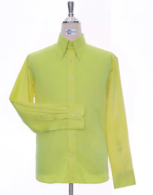 Button Down Collar Bright Green Shirt Modshopping Clothing