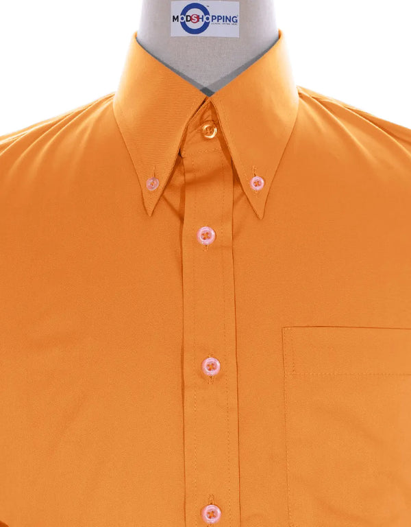 Button Down Orange Color Shirt Modshopping Clothing