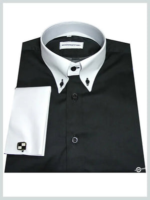 Button Down Shirt - Black and White Shirt Modshopping Clothing