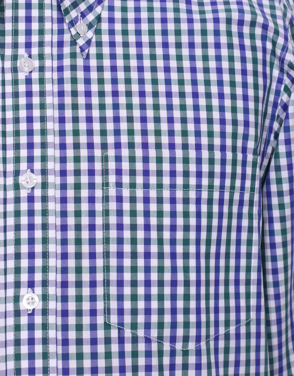 Button Down Shirt - Blue And Green Gingham Check Shirt Modshopping Clothing